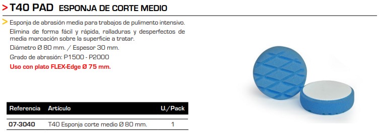 T40 PAD ESPONJA DE CORTE MEDIO 80