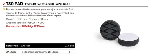[07-3080] T80 PAD ESPONJA DE ABRILLANTADO  80